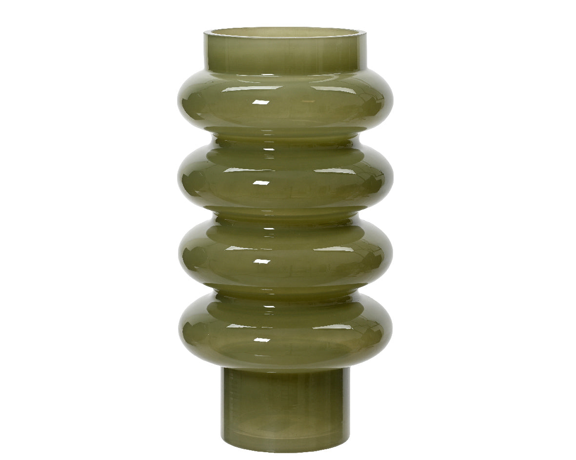 Vaso in vetro rosmarino verde 18x34 cm