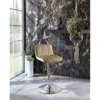 2xSgabello in ecopelle tortora moderno altezza regolabile