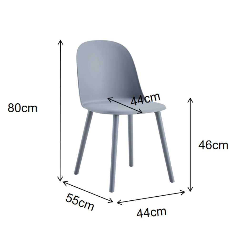 Sedia grigio scuro 55.5x44x80 cm
