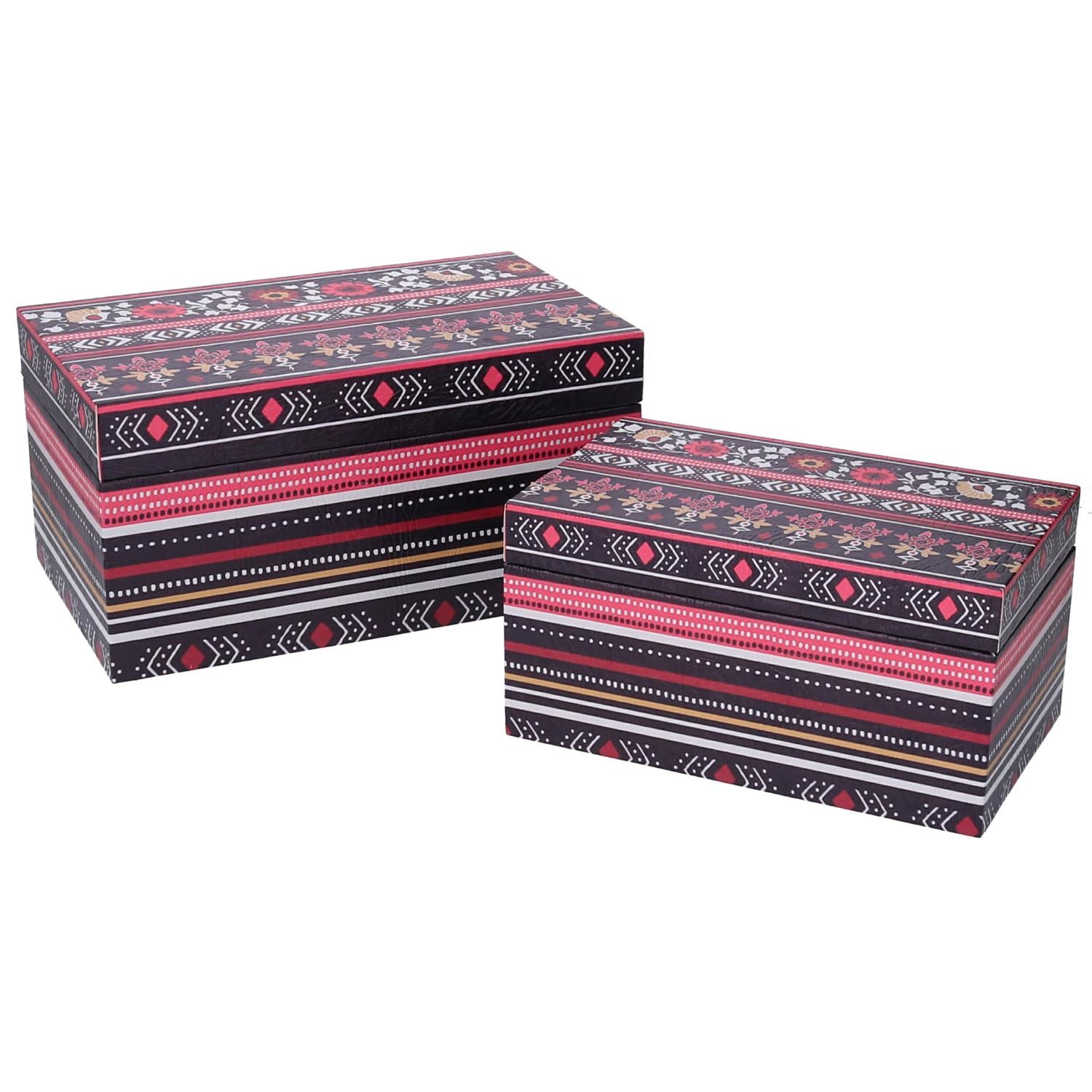 Scatola ecopelle 1-2 fiori multicolor rettangolare cm 30x18h15