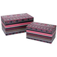 Scatola ecopelle 1-2 fiori multicolor rettangolare cm 30x18h15