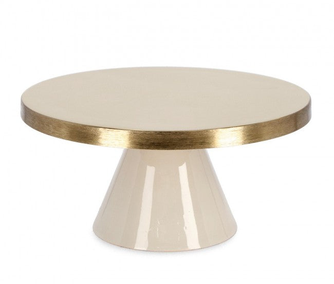 2x Alzata decorativa oro beige D.30x14h