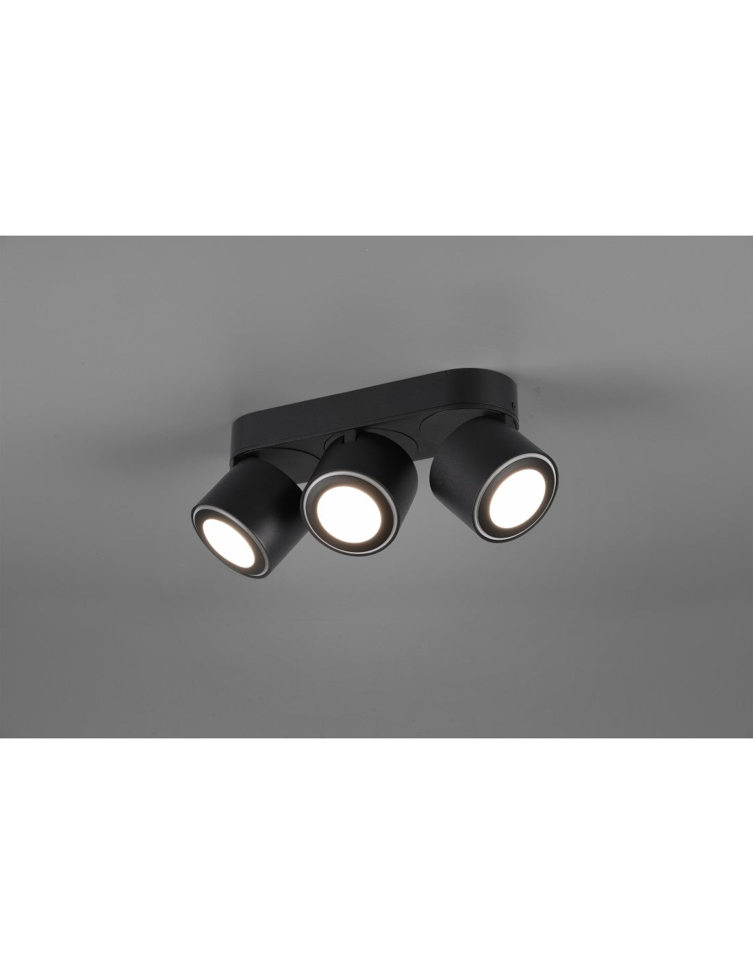 Plafone 3 Spot Led Doppia Emissione L27 cm Taurus Nero Trio Lighting