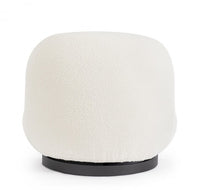 Poltrona girevole bianco bouclé 81x95x71