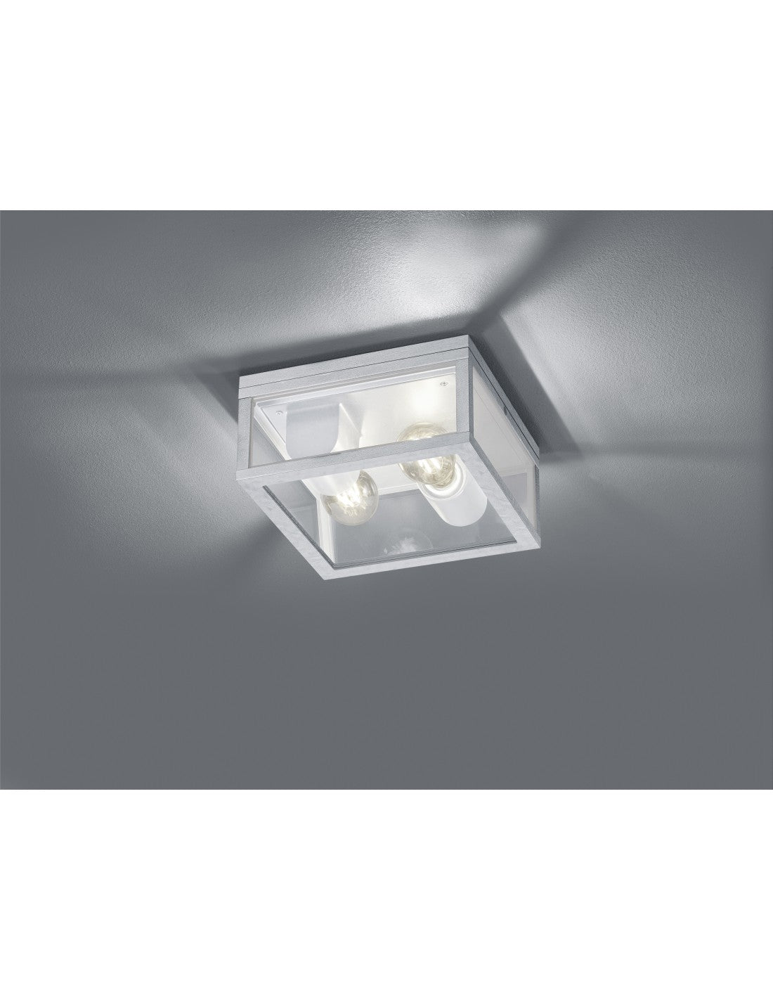 Lampada da Soffitto Garonne Zincato IP44 2xE27 Trio Lighting