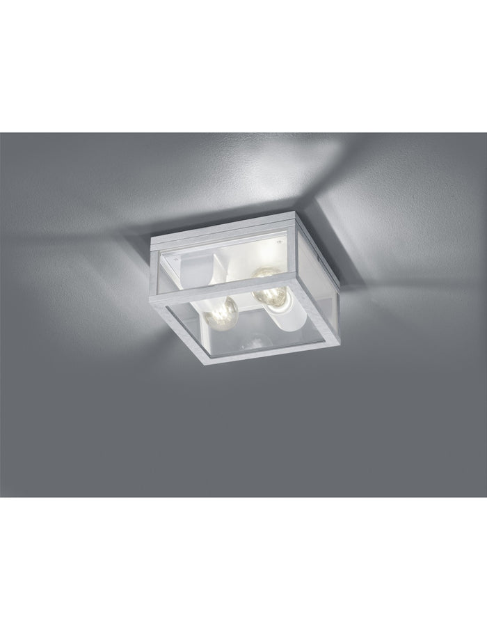 Lampada da Soffitto Garonne Zincato IP44 2xE27 Trio Lighting