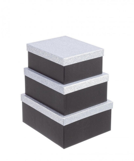 8x Set3 Scatola Glitter Nero