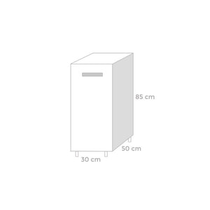 Mobile per cucina Bianco Frassinato 1 anta Cm 30x50xH 85