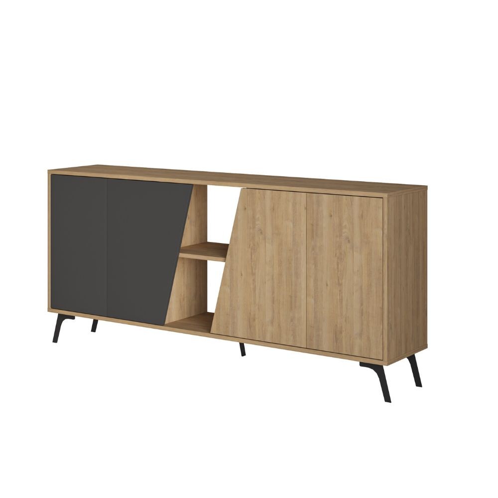 Madia 180 x 35.6 cm rovere e antracite