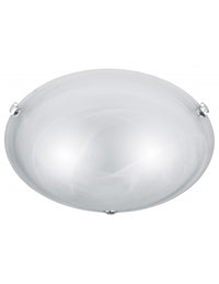 Plafoniera 2 Luci Vetro Bianco Adrian Ø40 cm Trio Lighting