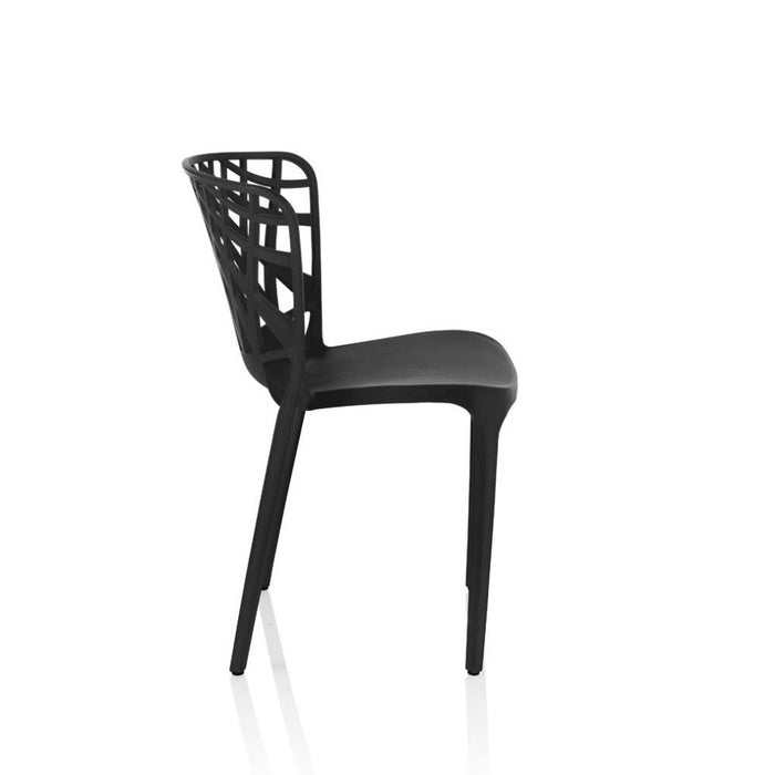 Sedia nera avvolgente 48,5x46,6x82,2 cm