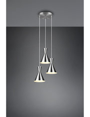 Sospensione Rotonda Enzo 3xE27 Nero Opaco Trio Lighting