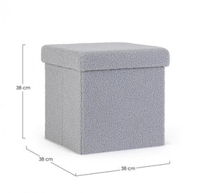 4x Pouf grigio in bouclé 38a x 38b x 38h