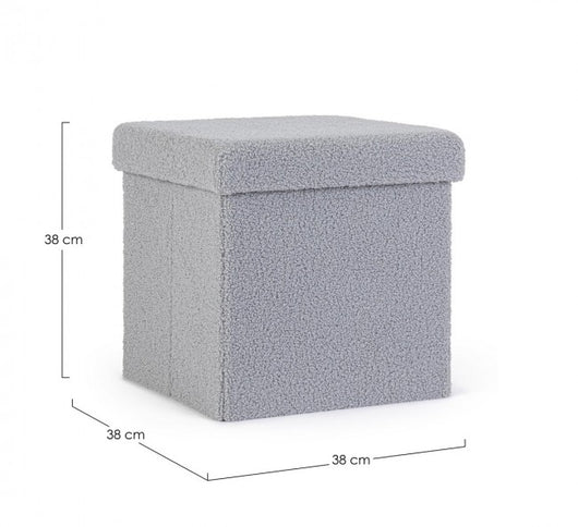 4x Pouf grigio in bouclé 38a x 38b x 38h