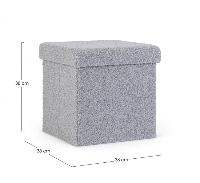 4x Pouf grigio in bouclé 38a x 38b x 38h