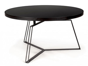 Tavolino nero in metallo stile design Ø70a - 38h