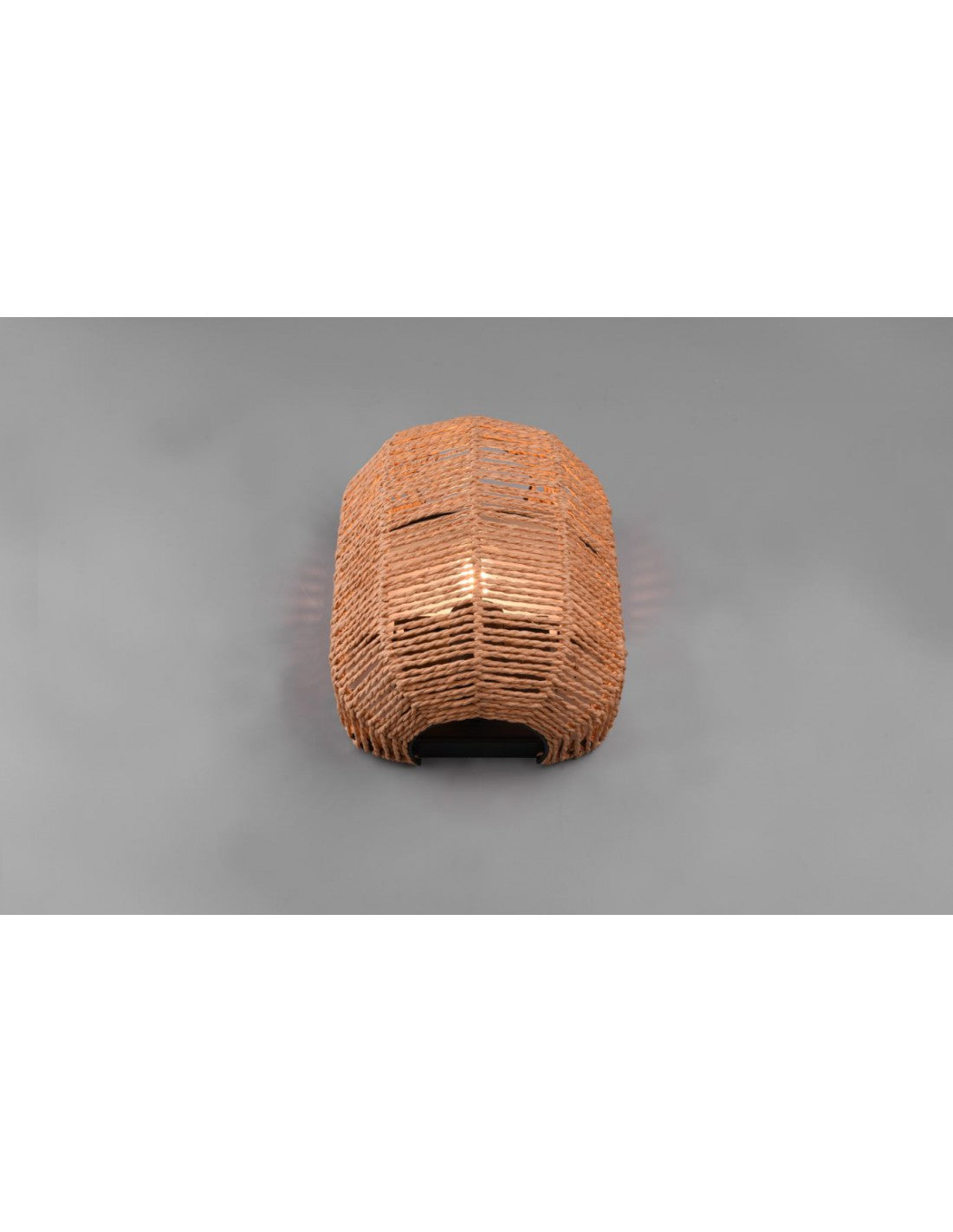 Applique Runa Nero E Diffusore Sisal Marrone Trio Lighting