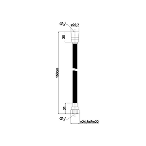 Tubo flessibile nero opaco 150 cm per doccetta