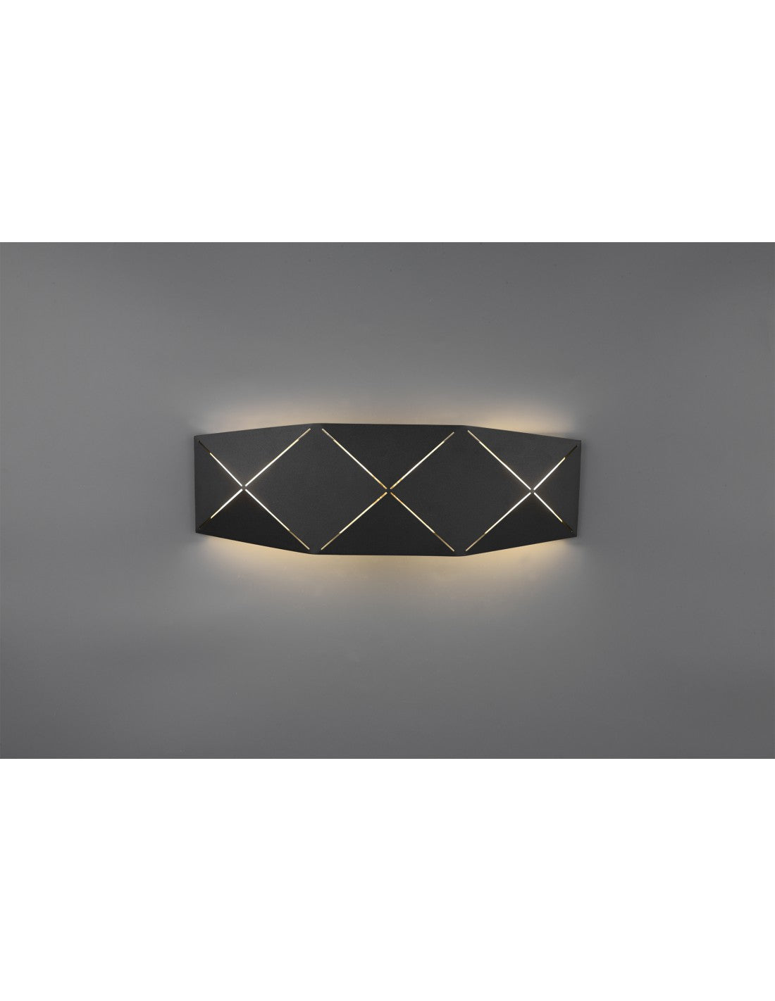 Applique Rettangolare Led Zandor Nero L40 cm Trio Lighting