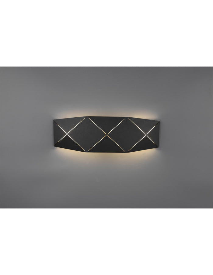 Applique Rettangolare Led Zandor Nero L40 cm Trio Lighting