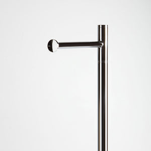 Portarotolo e portascopino cromati con base a mezzaluna