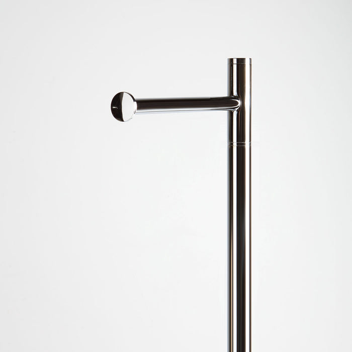 Portarotolo e portascopino cromati con base a mezzaluna