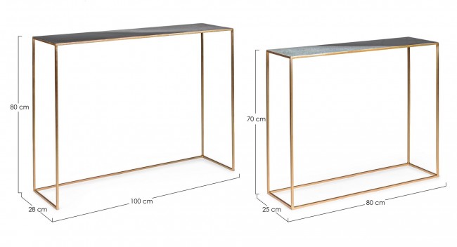 Set 2 consolle in metallo stile atmosphere