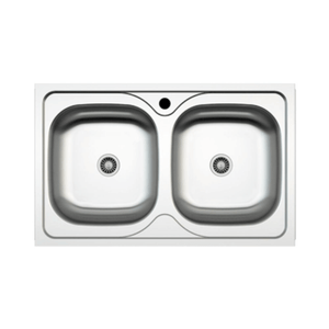 Lavello incasso cucina MP862V acciaio 86x50 cm due vasche EFFEZ