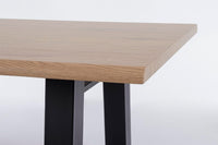 Tavolo nero in legno e acciaio stile industriale cm 180x90