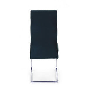 Sedia salotto in ecopelle Nero THELMA 44x58x h104 cm