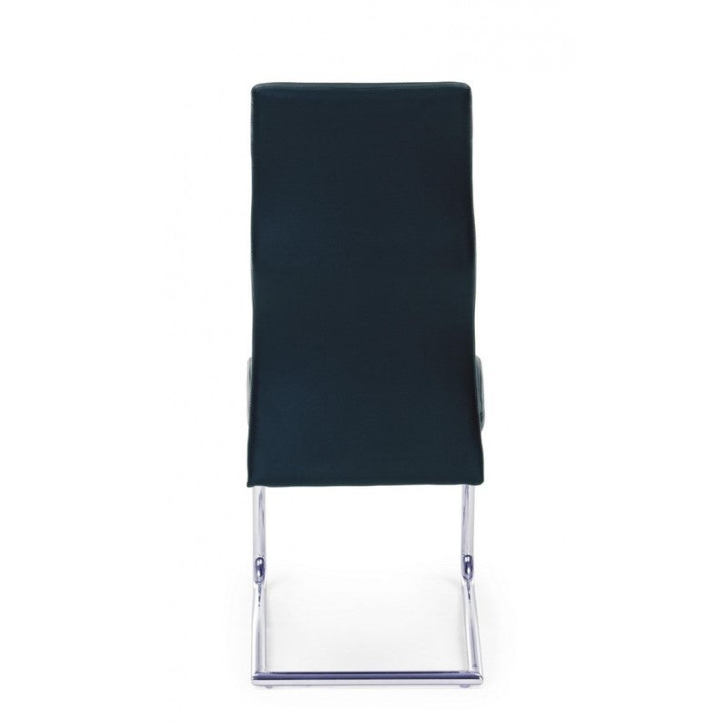 Sedia salotto in ecopelle Nero THELMA 44x58x h104 cm