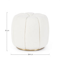 Pouff bianco D.44 x 39h in tessuto