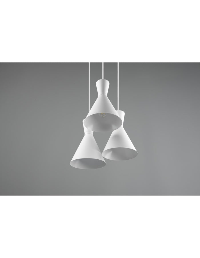 Lampadario Rotondo Enzo 3xE27 Bianco Opaco Trio Lighting