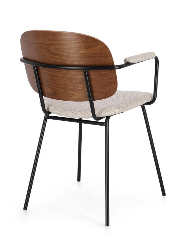 2x Sedia beige 57x60x80 cm in tessuto