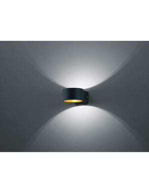 Applique Lacapo Nero e Oro Led Doppia Luce Trio Lighting