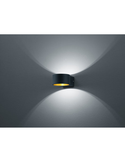Applique Lacapo Nero e Oro Led Doppia Luce Trio Lighting