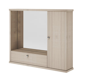 Specchiera bagno mobile arredo moderno 1 anta con ribalta olmo h.61x73x14