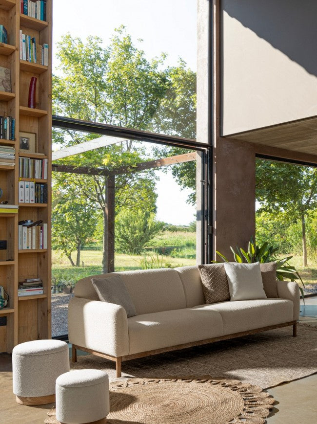 Pouf contenitore bianco D.30.5x35h, D.37x42h