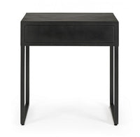 Tavolino nero 1 cassetto in legno stile industriale 50x35x55