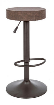 2x Sgabello bar marrone vintage 35x35x64/85h