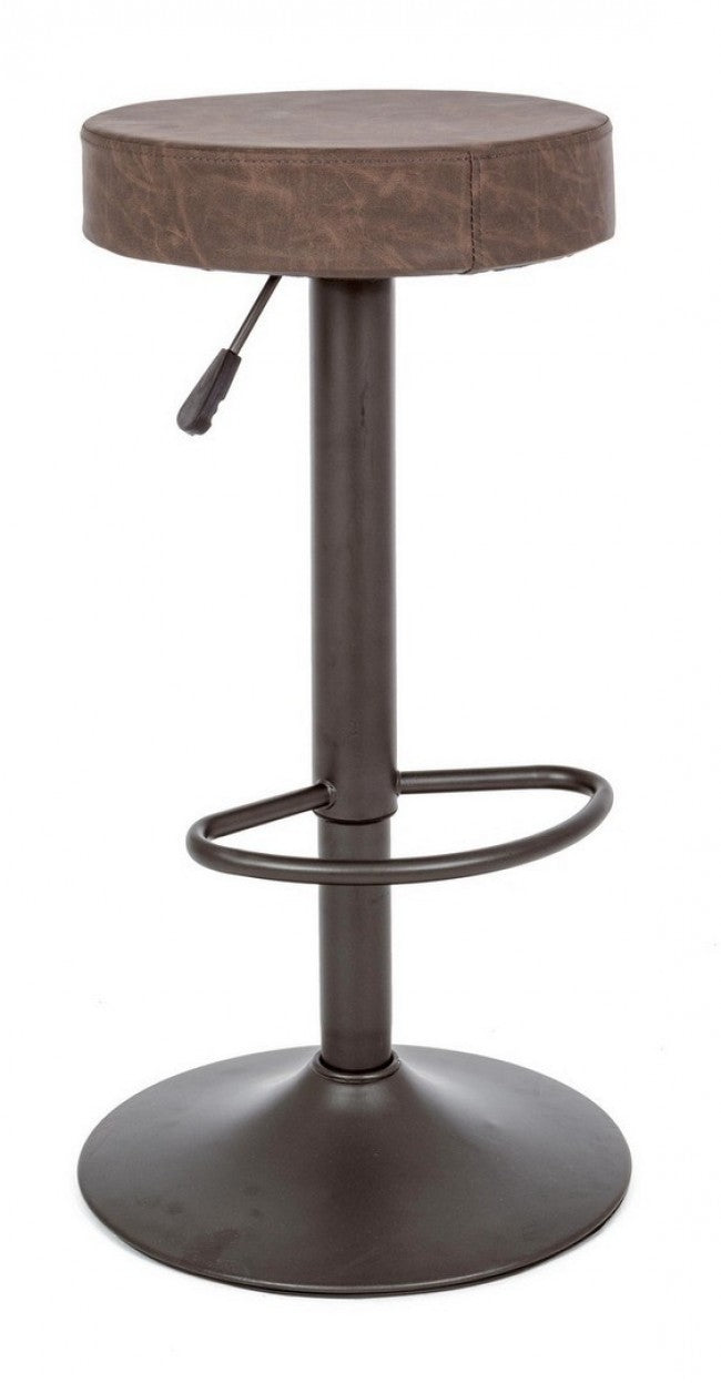 2x Sgabello bar marrone vintage 35x35x64/85h