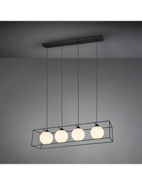 Sospensione Gabbia 4xE14 Nero Opaco L100 cm Trio Lighting
