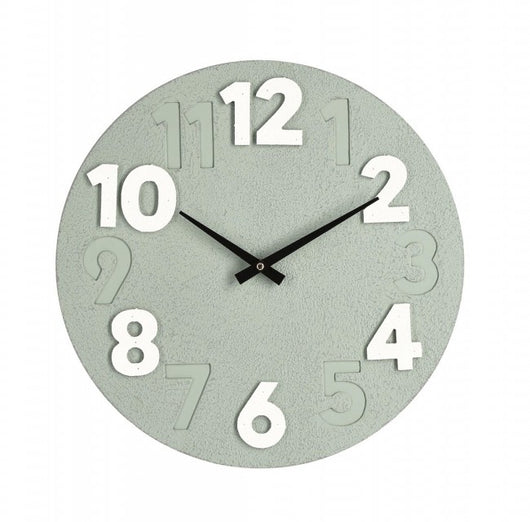 4x Orologio da parete salvia D.40x4,5h in legno