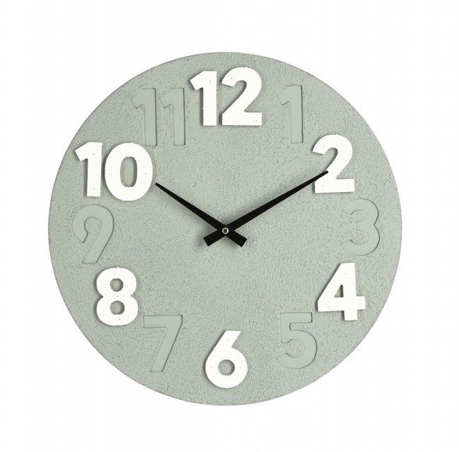 4x Orologio da parete salvia D.40x4,5h in legno