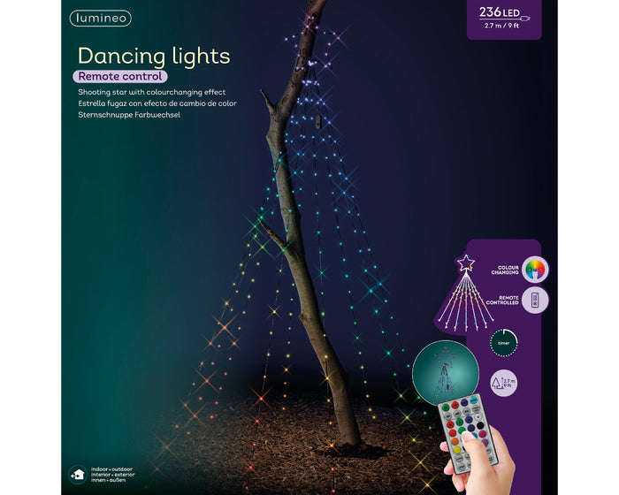 Luci Danzanti Stella Cadente Cambio Colore Esterni H 270 Ø 28 cm