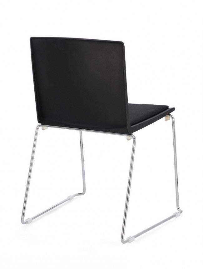 4x Sedia cromo/nero 43.5x50x79x46