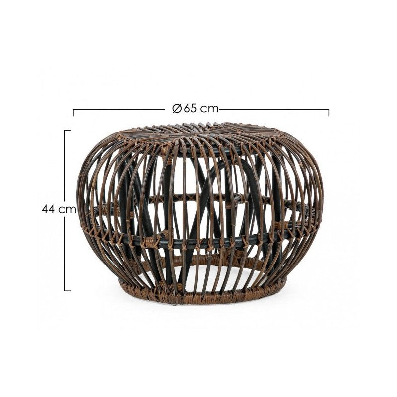 Tavolino Pouf per esterno in rattan Marrone DORADAL diametro 65x h44 cm