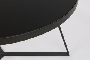 Tavolino nero in metallo stile design Ø70a - 38h