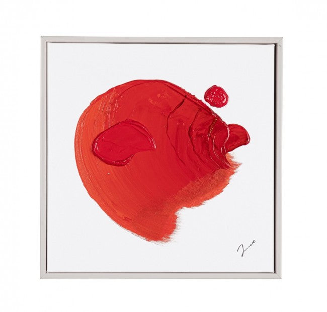 2x Dipinto trilix rosso 30x30x4,5h tela