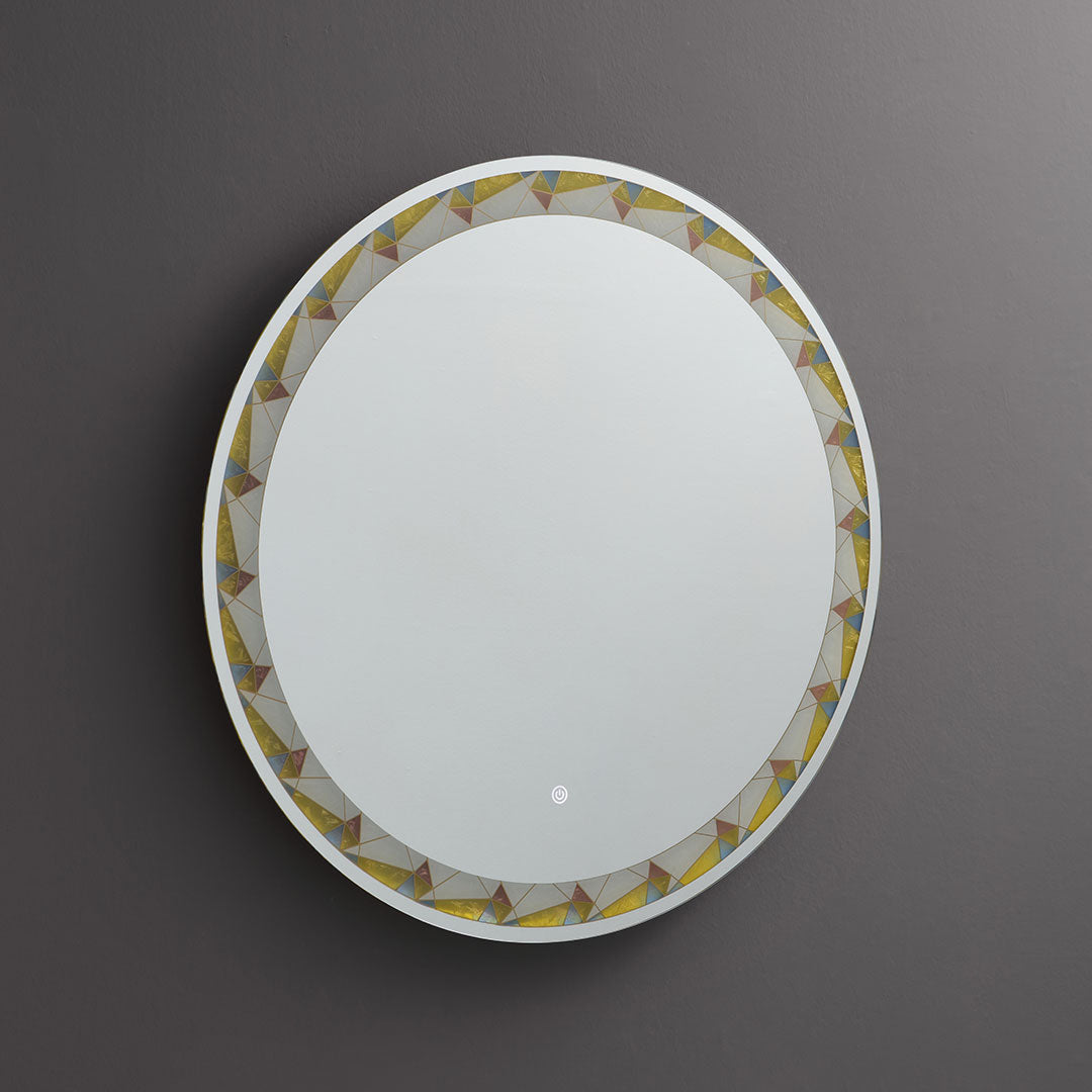 Specchio rotondo a led 80 cm colorato